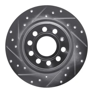 R1 Concepts EDZ-74055L Brake Rotor Drilled and Slotted Silver